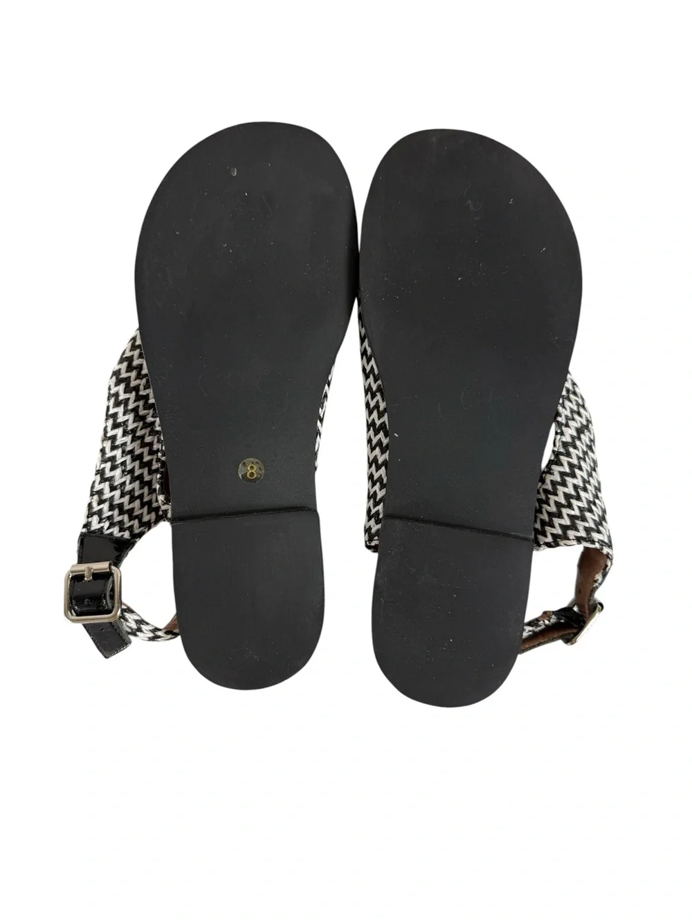 JEFFERY CAMPBELL Black & White Zigzag Slingback Sandal Size 8